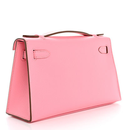 Hermes Epsom Kelly Pochette Clutch Rose Confetti 3 of 8