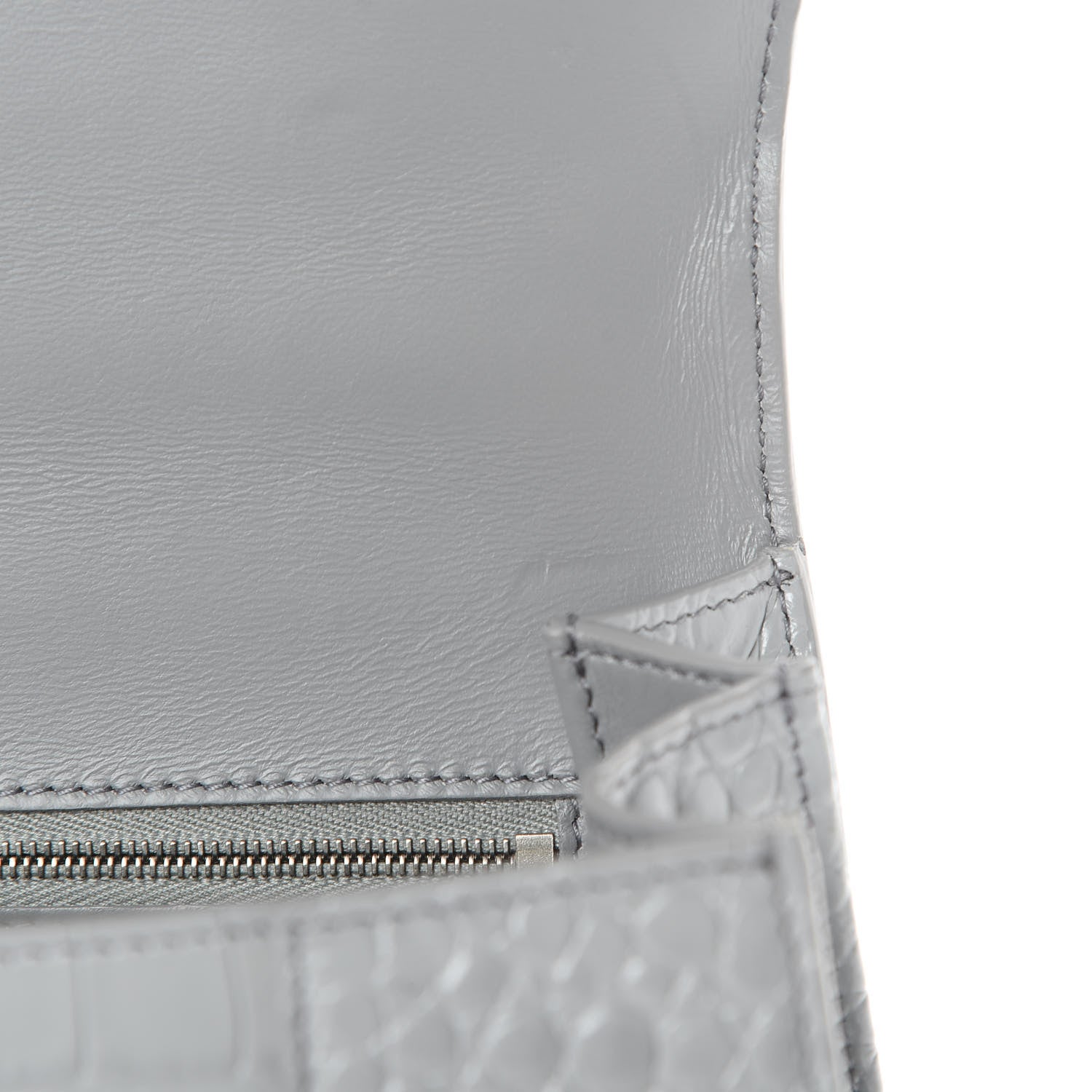 Balenciaga Shiny Calfskin Crocodile Embossed Medium Hourglass Top Handle Bag Balenciaga Grey 14 of 15