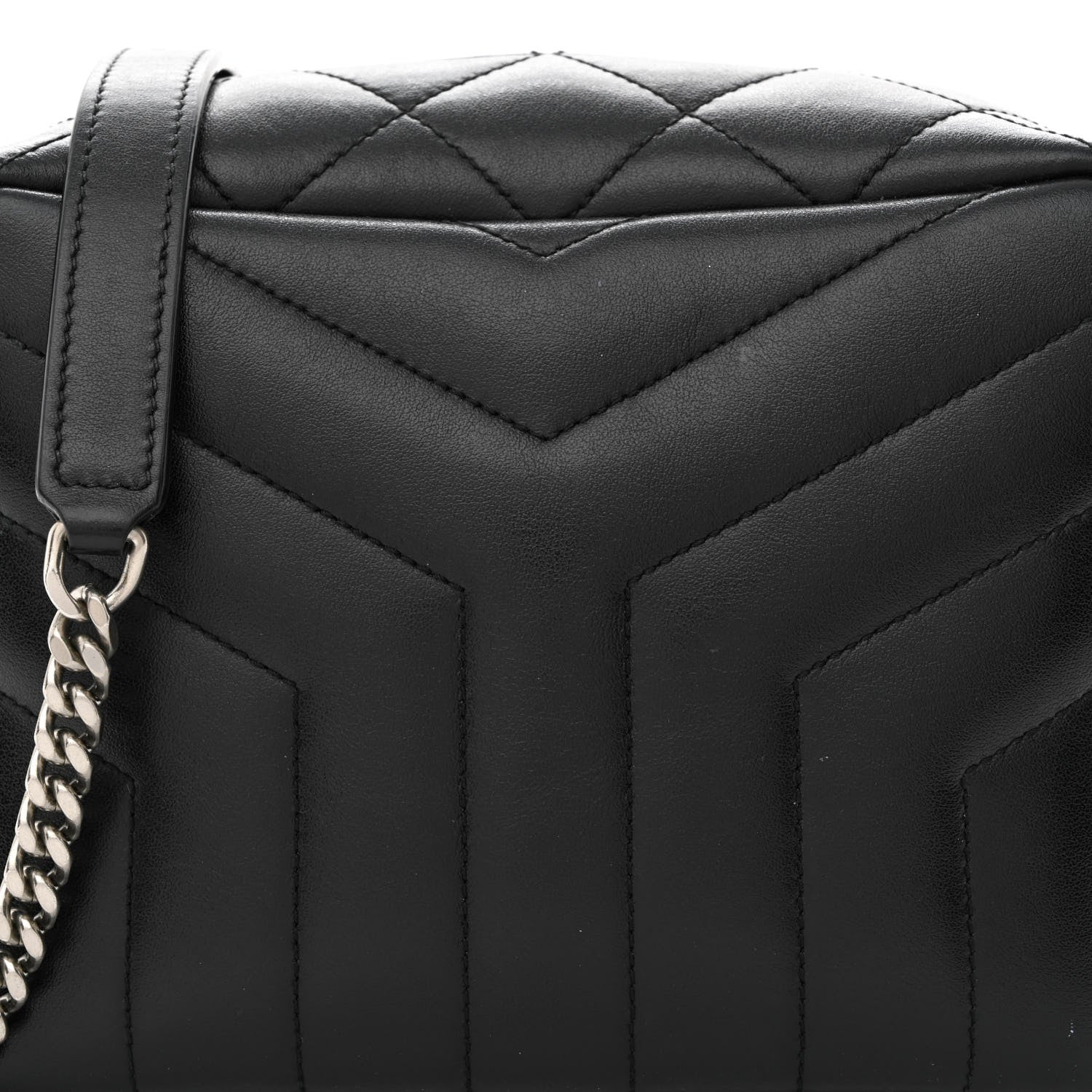 Saint Laurent Calfskin Y Quilted Monogram Small Loulou Bowling Bag Black 9 of 12