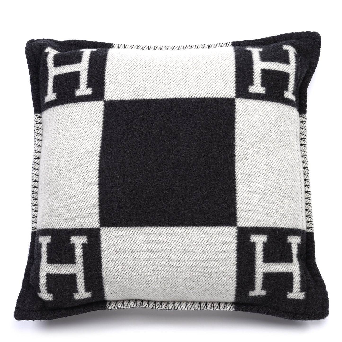 Wool Cashmere Avalon Pillow PM Ecru Gris Fonce
