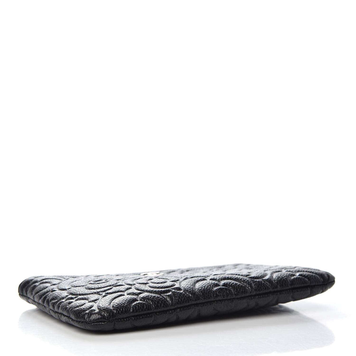 Chanel Caviar Camellia Embossed Cosmetic Pouch Black 4 of 8