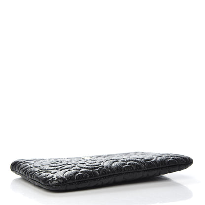 Chanel Caviar Camellia Embossed Cosmetic Pouch Black 4 of 8