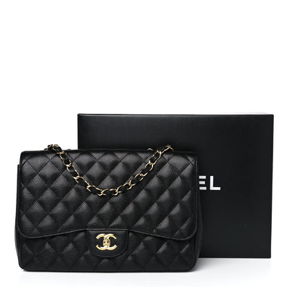 Chanel Caviar Quilted Jumbo Single Flap Black 13 of 13