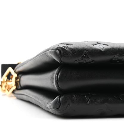 Louis Vuitton Lambskin Embossed Monogram Coussin MM Black Black 8 of 10