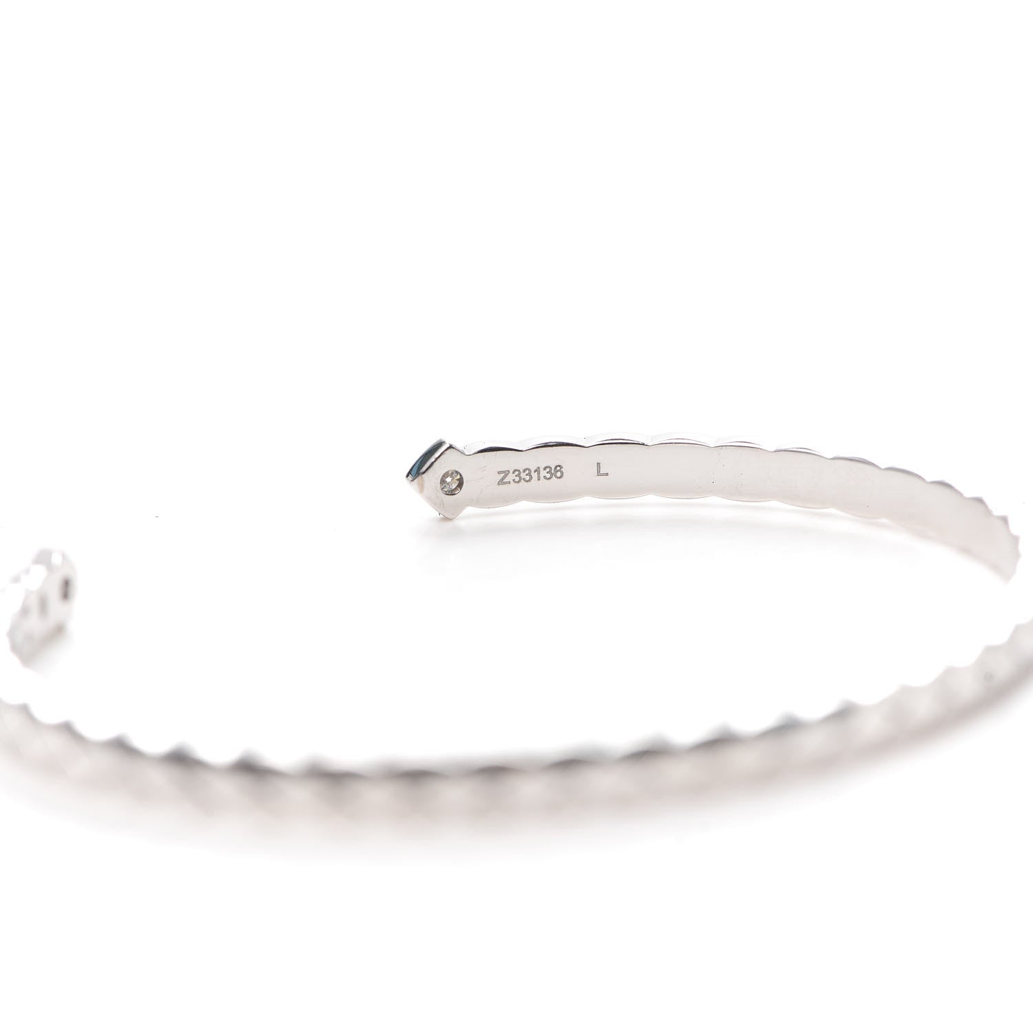 Chanel 18K White Gold Diamond Coco Crush Cuff Bracelet L 4 of 7