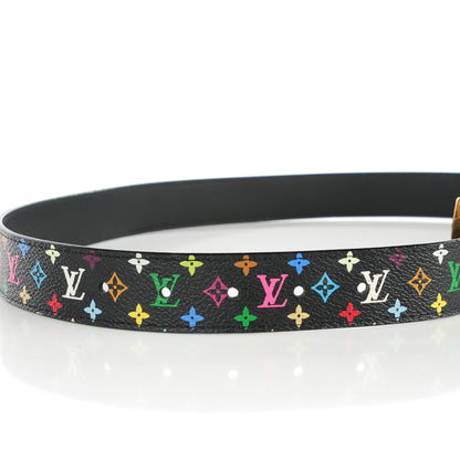 Louis Vuitton Monogram Multicolor LV Cut Reversible Belt 80 32 Black 5 of 8