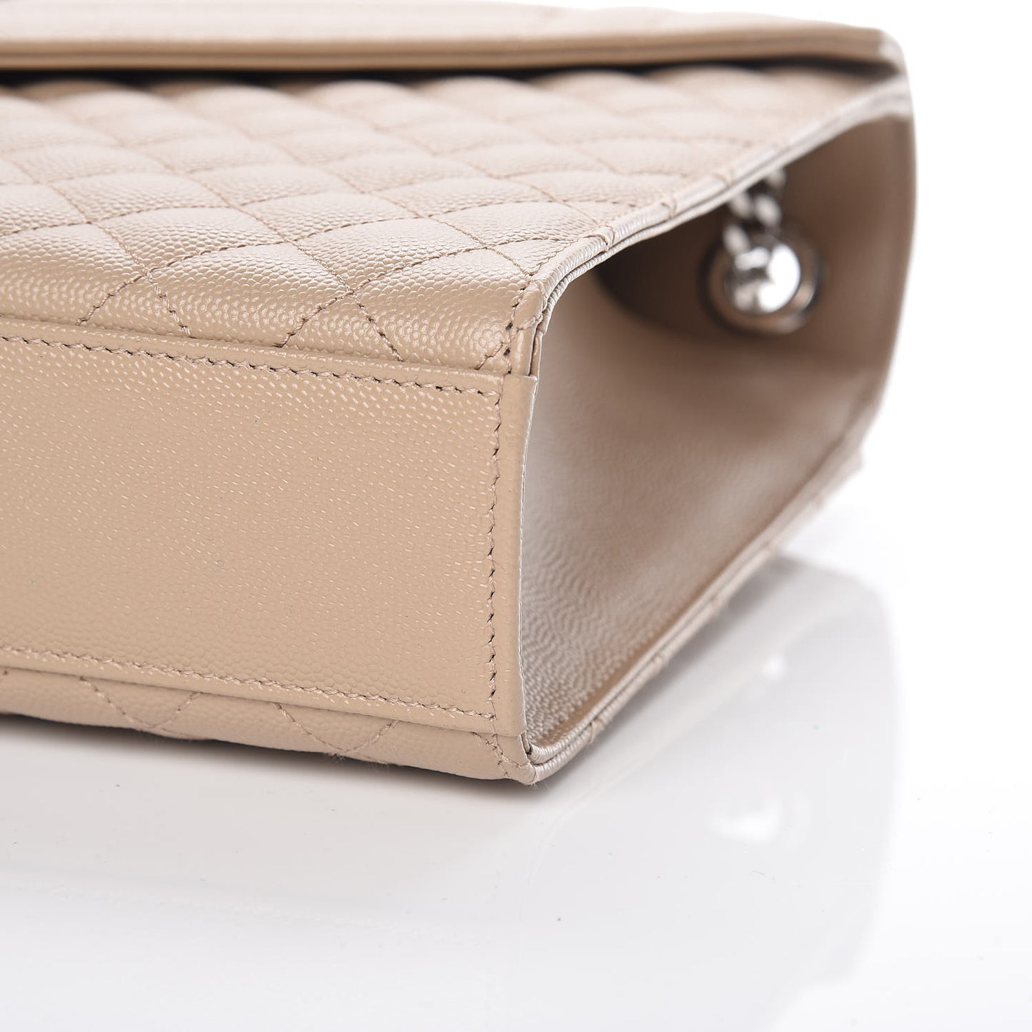 Grain De Poudre Large Tri-Quilt Monogram Satchel Dark Beige