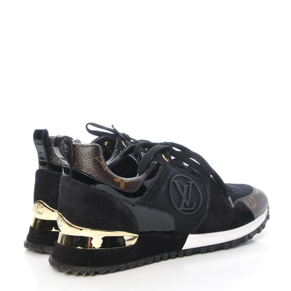 Louis Vuitton Suede Monogram Run Away Sneakers 37.5 Black 4 of 8