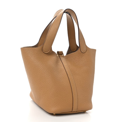 Hermes Taurillon Clemence Picotin Lock 18 PM Biscuit 2 of 10