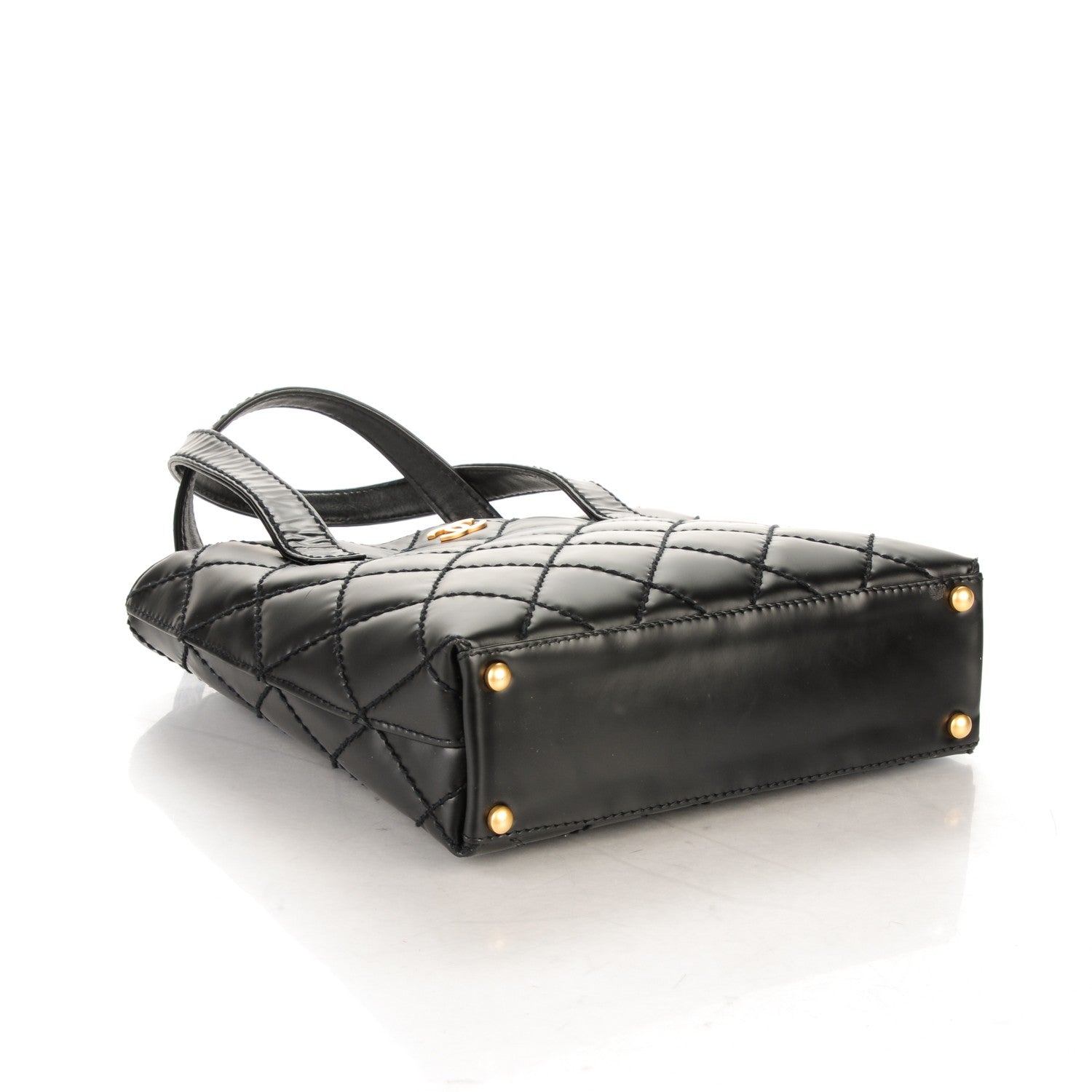 Chanel Calfskin Wild Stitch Tote Black 4 of 7