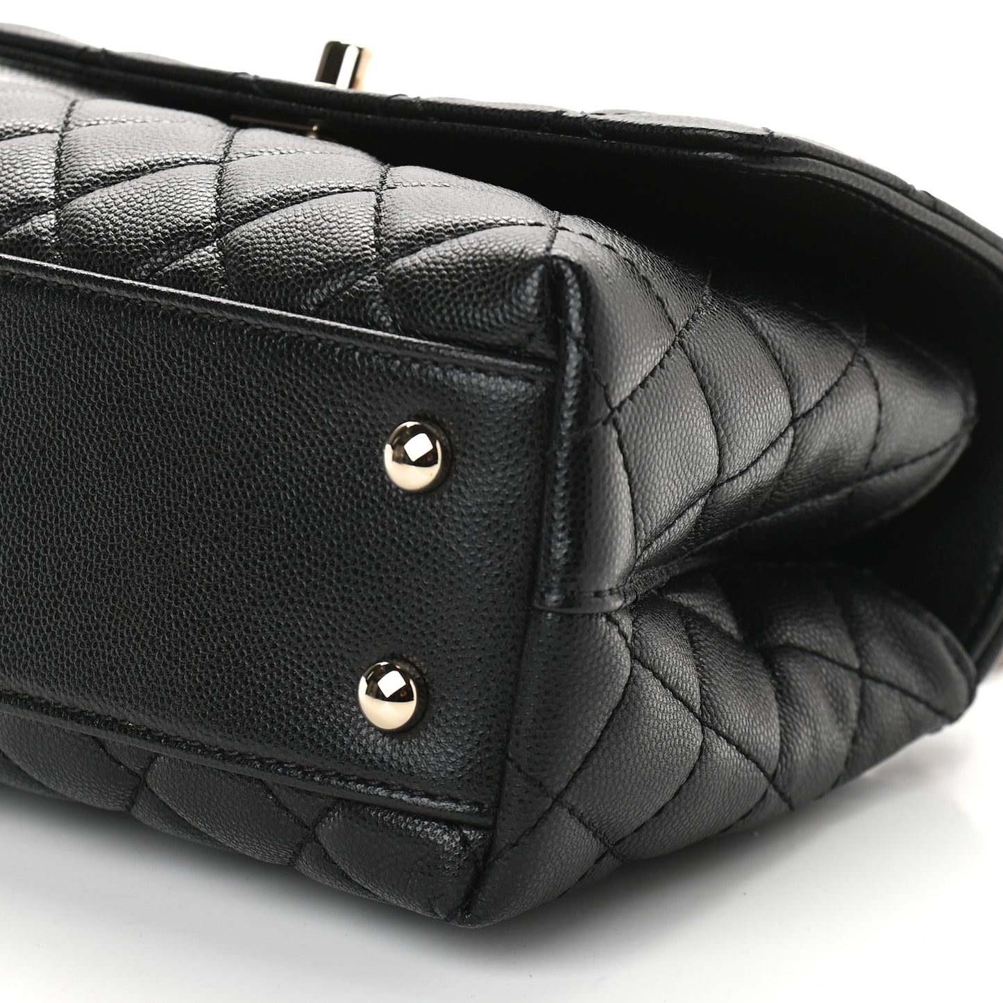 Caviar Quilted Mini Coco Handle Flap Black