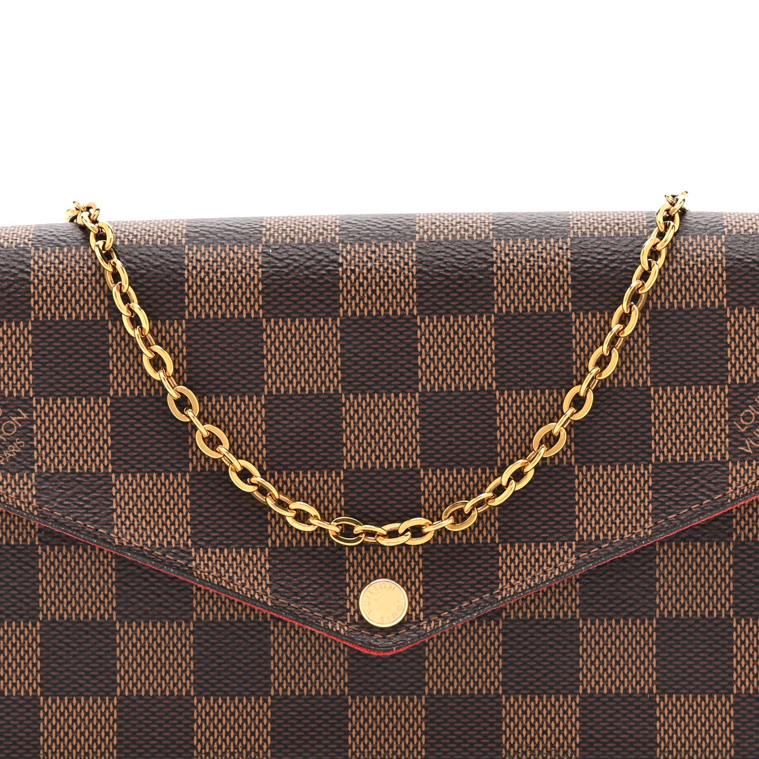 Louis Vuitton Damier Ebene Pochette Felicie Chain Wallet 9 of 11