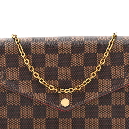 Louis Vuitton Damier Ebene Pochette Felicie Chain Wallet 9 of 11