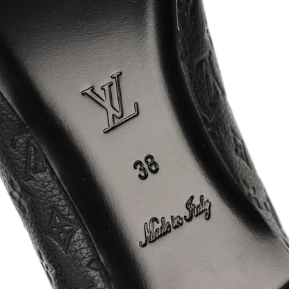 Louis Vuitton Calfskin Monogram Embossed Debbie Ballerina Flats 38 Black 6 of 7