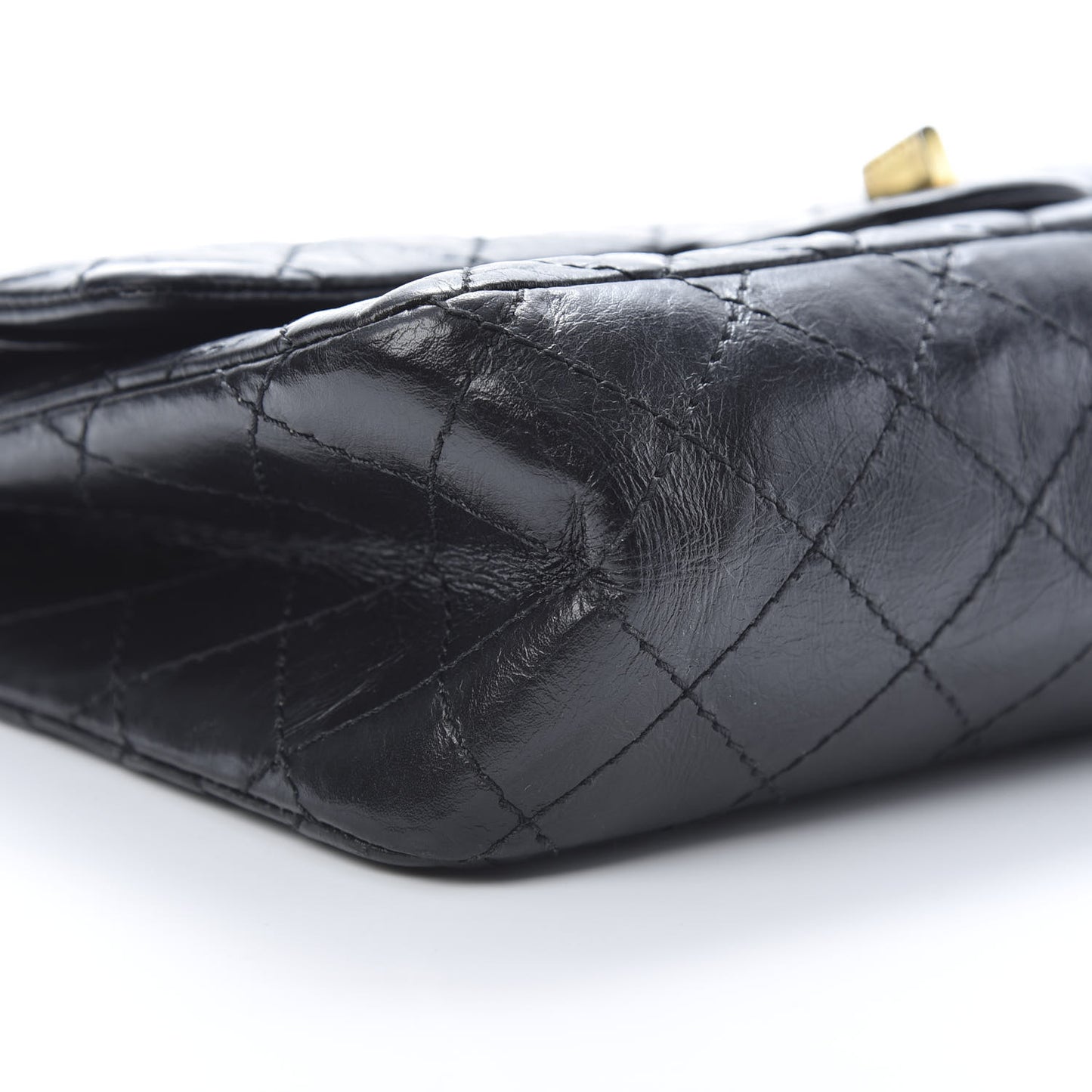 Aged Calfskin Quilted 2.55 Reissue 225 Flap Black