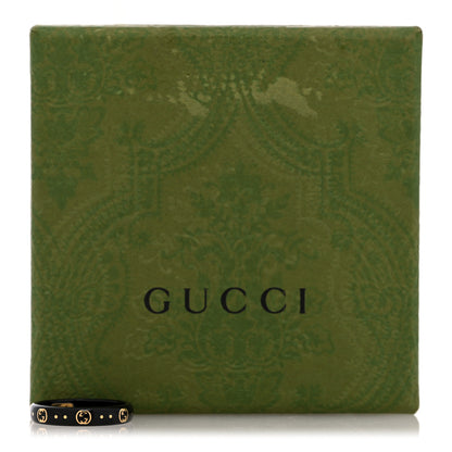 Gucci 18K Yellow Gold Synthetic Corundum Icon Ring 58 8.25 Black 6 of 6