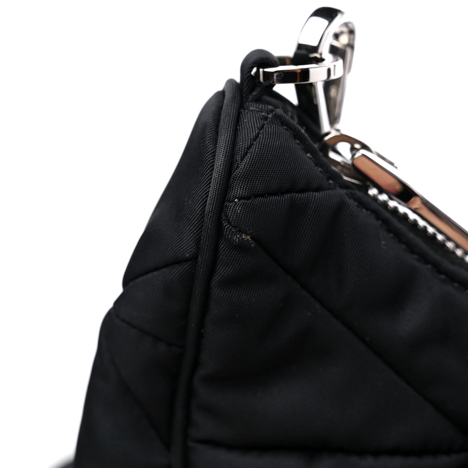 Prada Re-Nylon Triangle Padded Patchwork Shoulder Bag Black 10 of 10