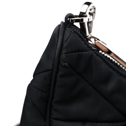 Prada Re-Nylon Triangle Padded Patchwork Shoulder Bag Black 10 of 10