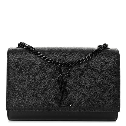 Saint Laurent Grain De Poudre Small Monogram Monochrome Kate Satchel Black 1 of 9
