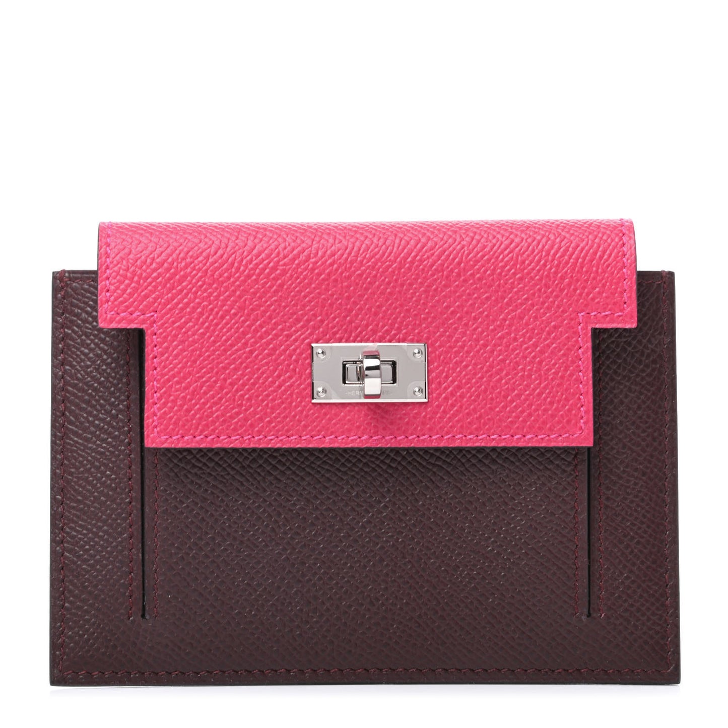 Epsom Kelly Pocket Compact Wallet Rouge Sellier Framboise Rose Shocking