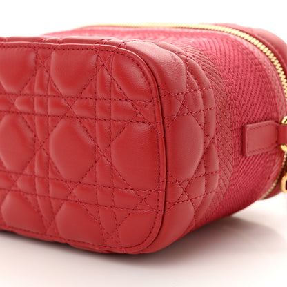 Christian Dior Lambskin Cannage Small Diortravel Vanity Case Red 10 of 11