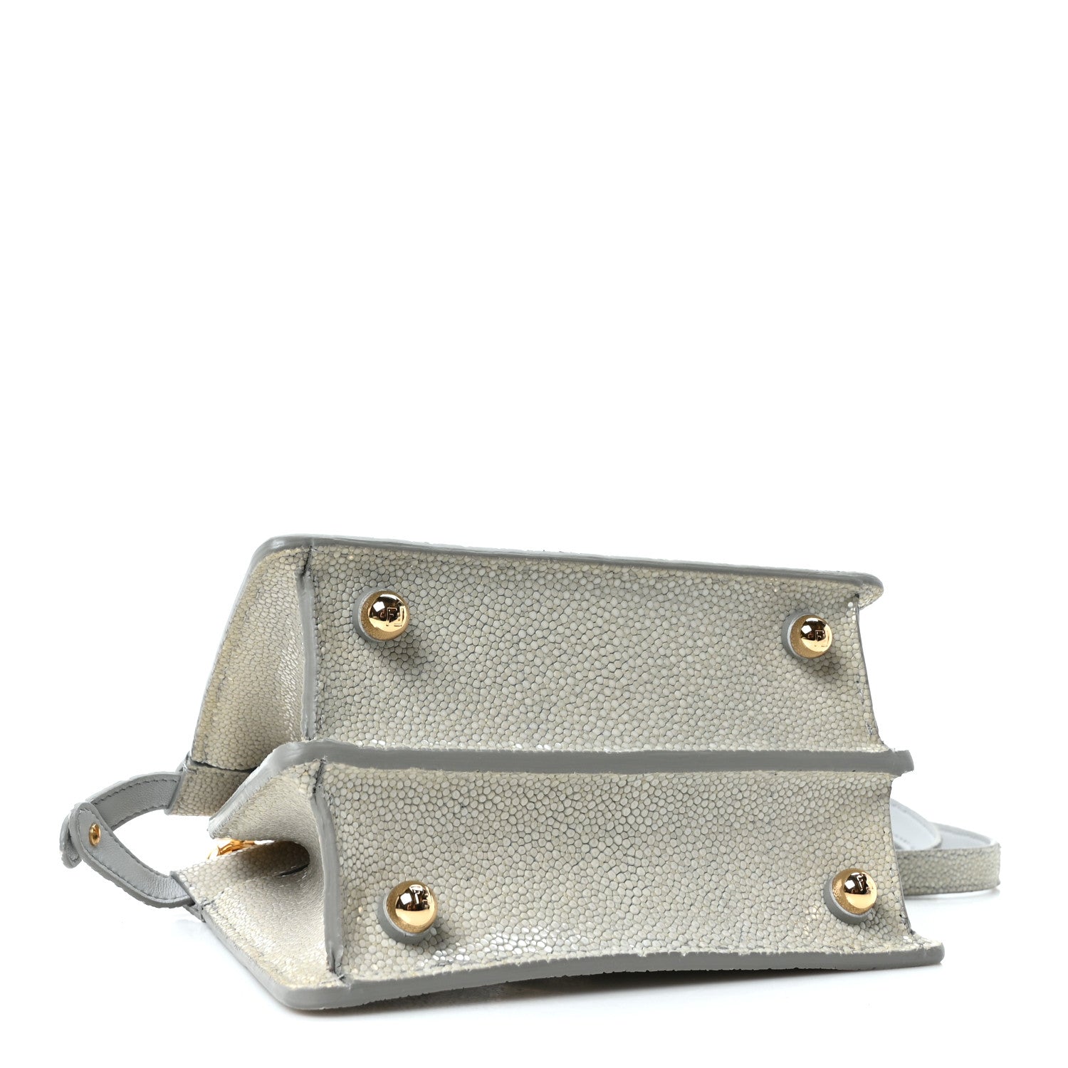 Fendi Stingray Shiny Nappa Petite Peekaboo I SEE U Satchel Pearl