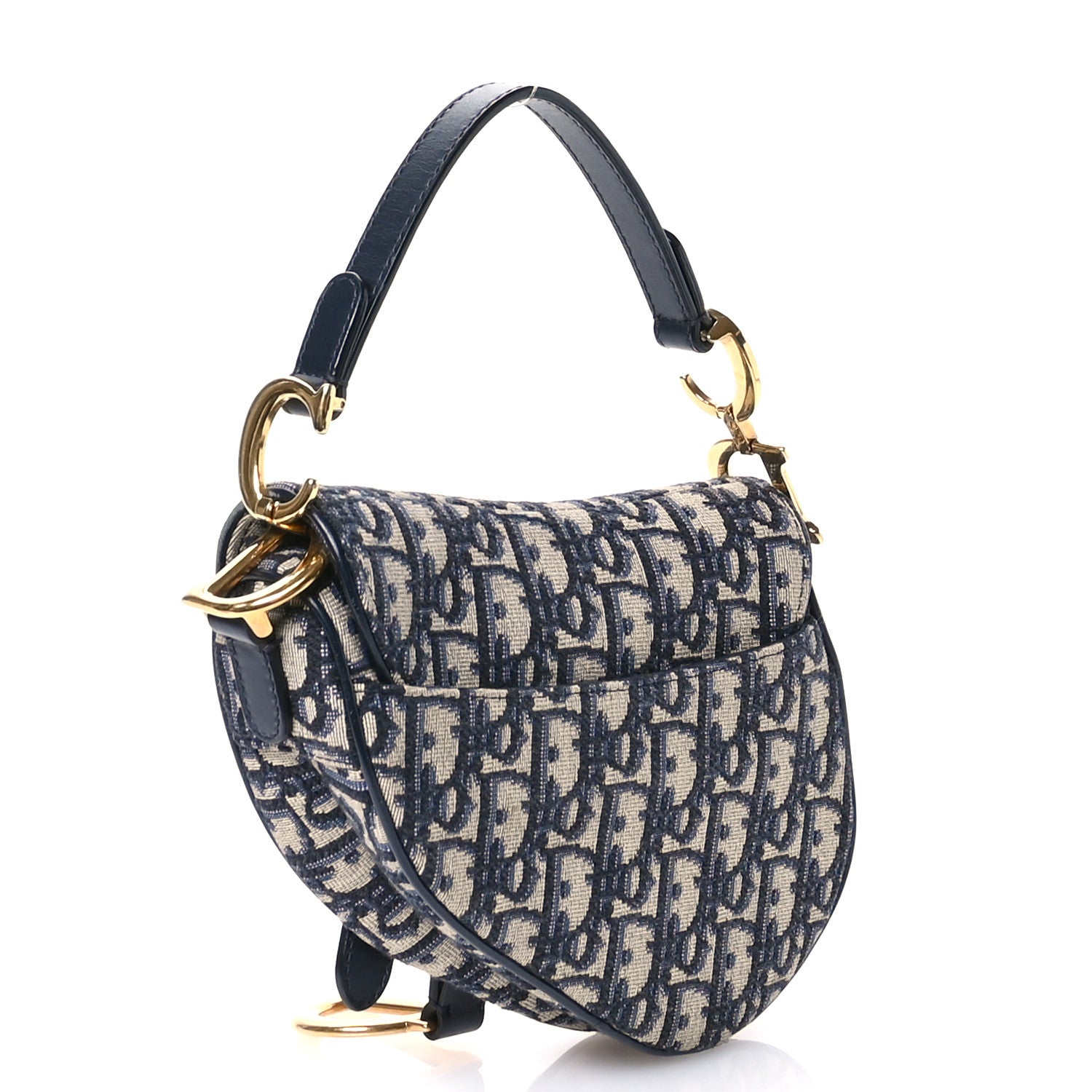Christian Dior Oblique Mini Saddle Bag Blue 3 of 10