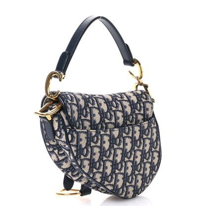 Christian Dior Oblique Mini Saddle Bag Blue 3 of 10