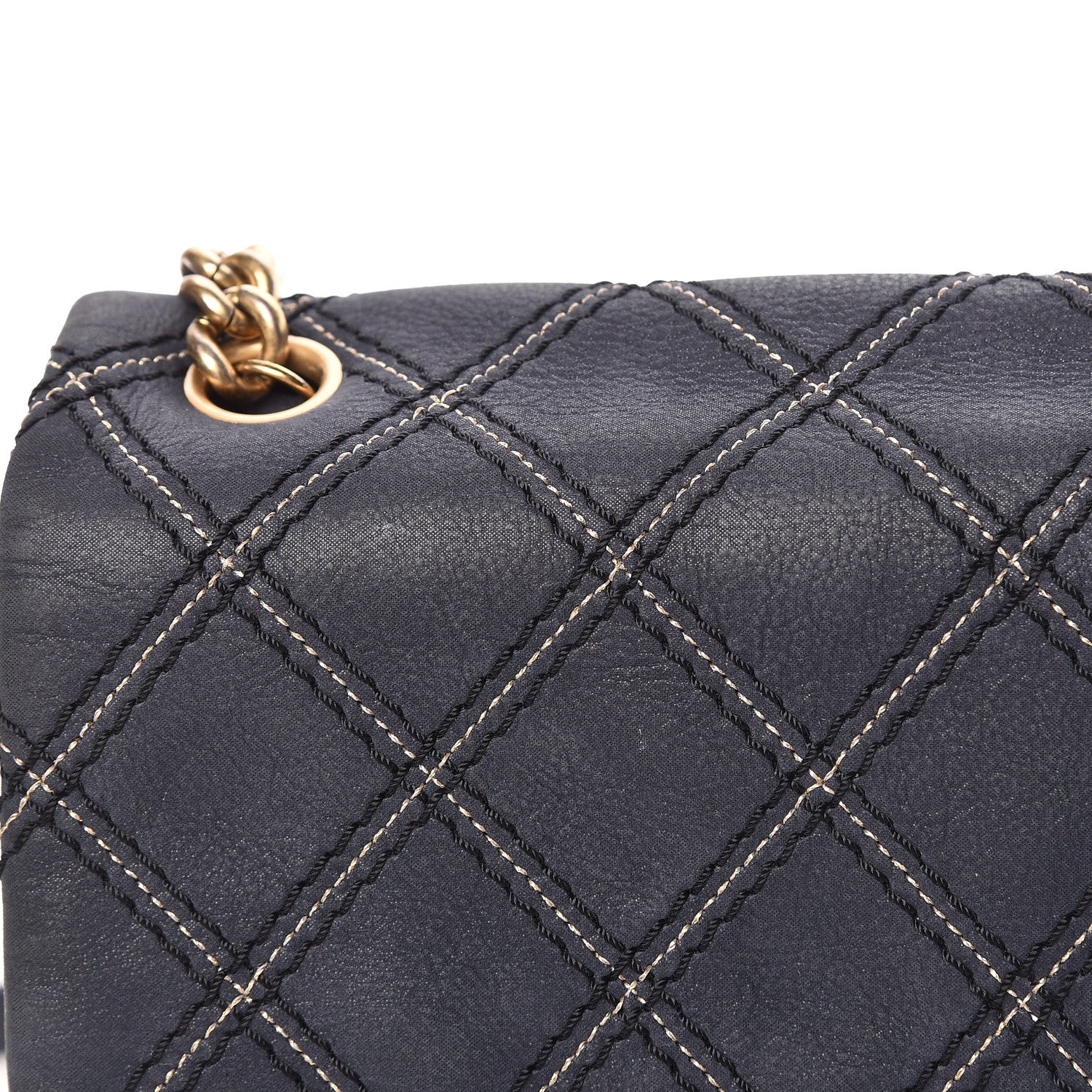 Chanel Calfskin Triple Stitched Medium Flap Navy 10 of 15
