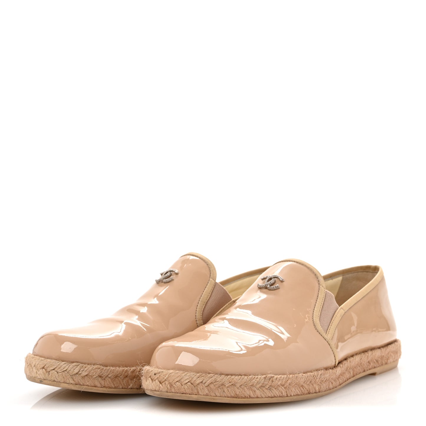Patent CC Loafers Espadrille 38.5 Beige