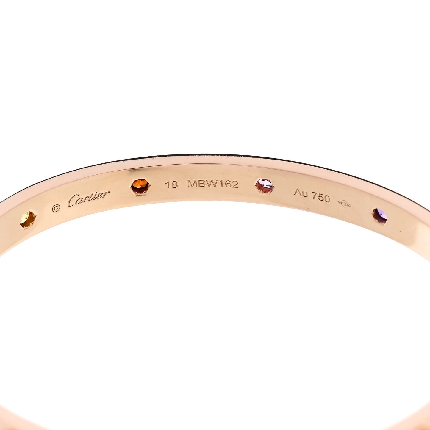 18K Pink Gold Sapphire Garnet Amethyst LOVE Bracelet 18