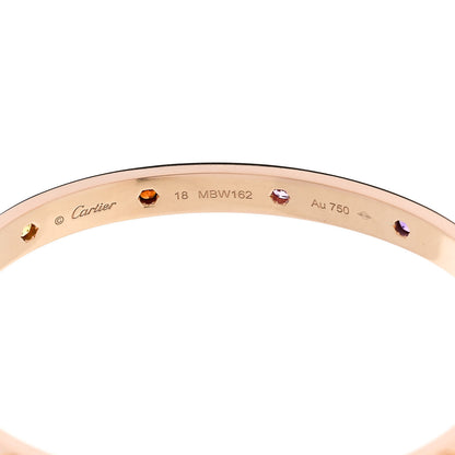 Cartier 18K Pink Gold Sapphire Garnet Amethyst LOVE Bracelet 18 6 of 9