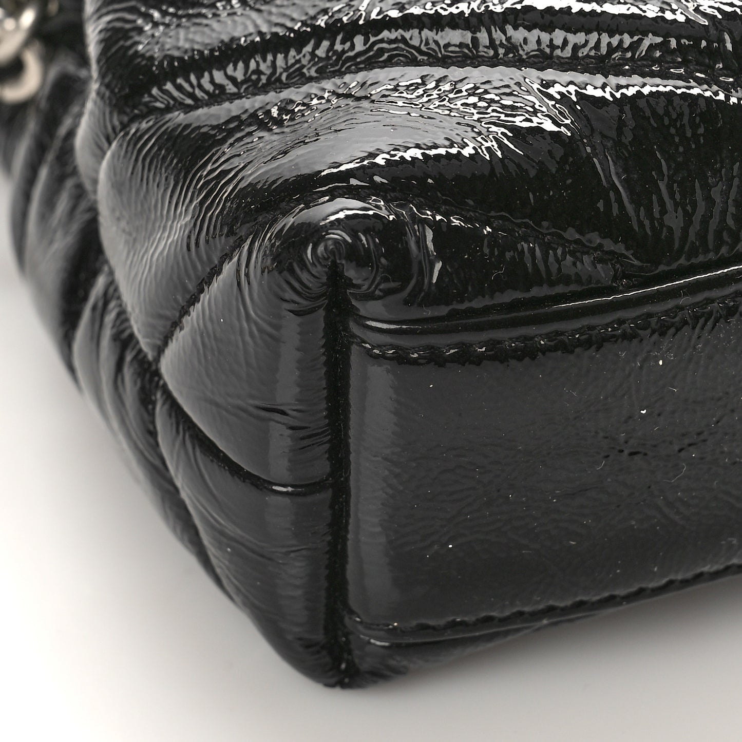 Patent Y Quilted Monogram Toy Loulou Crossbody Bag Black