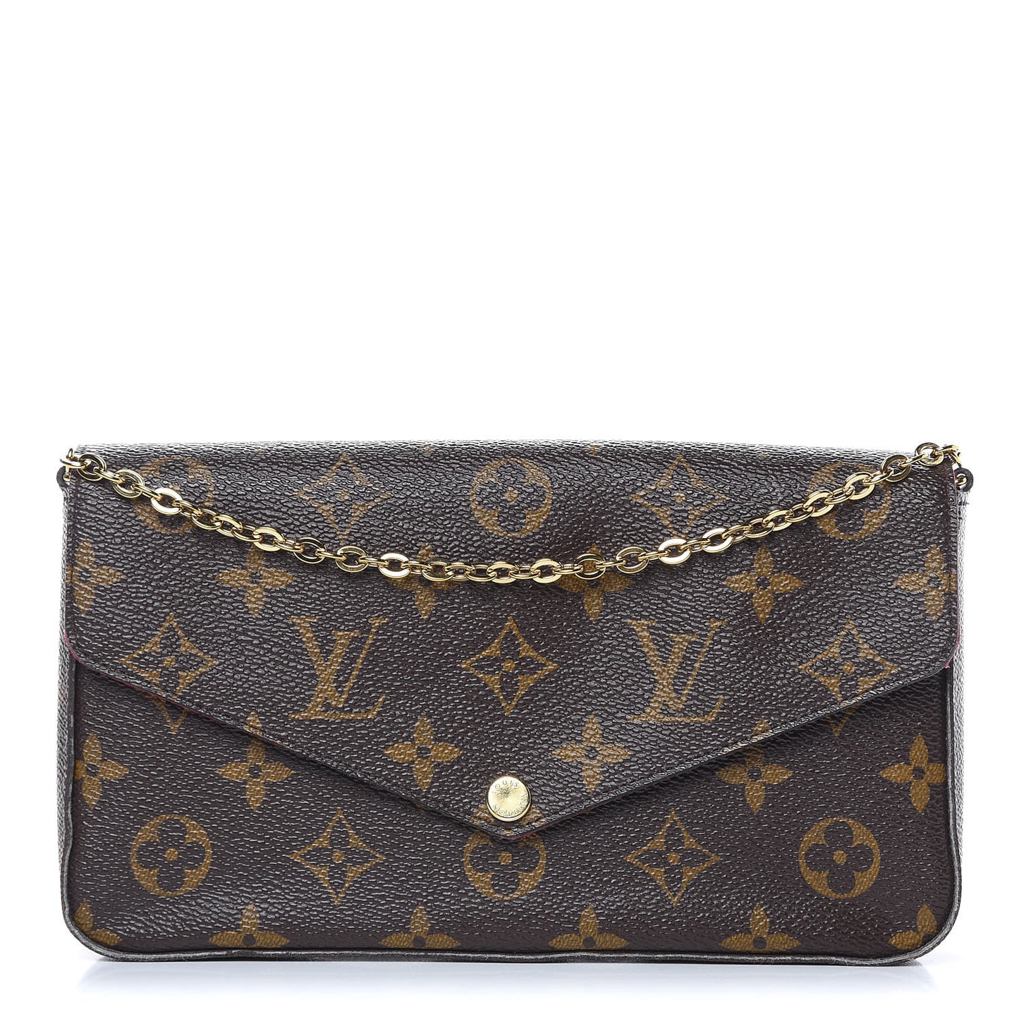 Monogram Pochette Felicie Chain Wallet Fuchsia