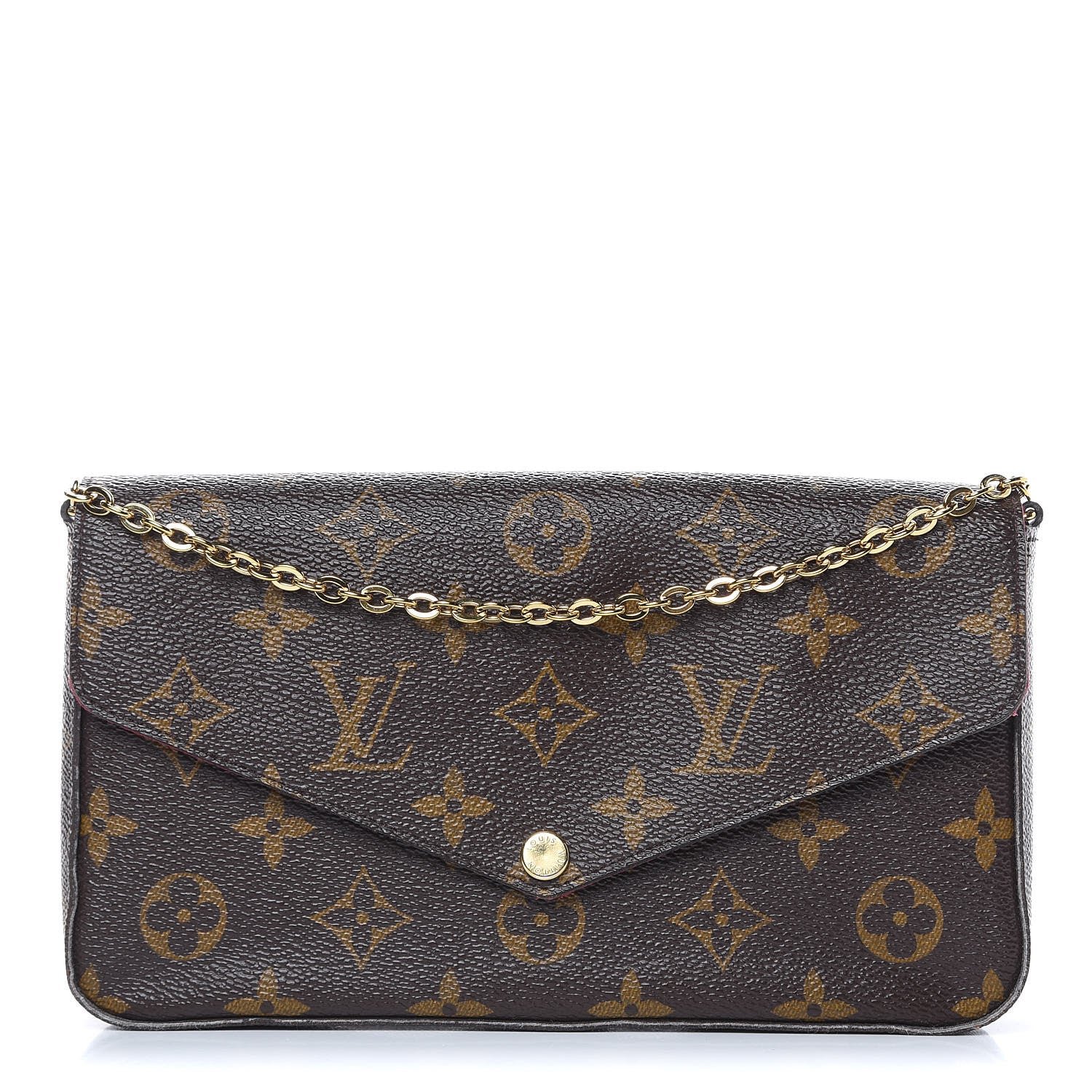 Louis Vuitton Monogram Pochette Felicie Chain Wallet Fuchsia 1 of 17