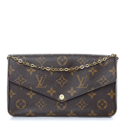 Louis Vuitton Monogram Pochette Felicie Chain Wallet Fuchsia 1 of 17