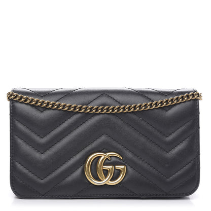 Gucci Calfskin Matelasse GG Marmont Mini Bag Black 1 of 15