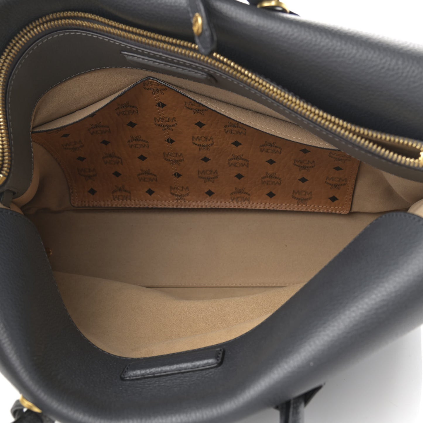 Grained Calfskin Large Milla Tote Phantom Grey