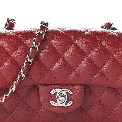 Chanel Caviar Quilted Mini Rectangular Flap Dark Red 10 of 11