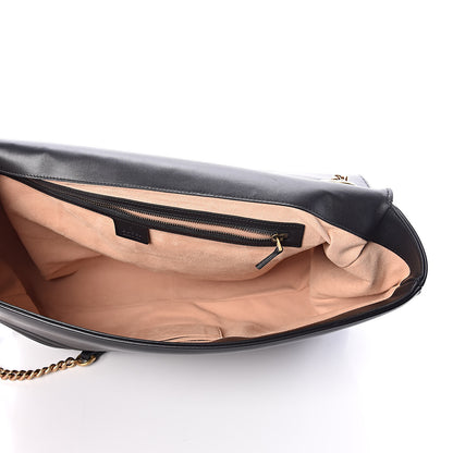 Gucci Calfskin Matelasse Maxi GG Marmont Top Handle Shoulder Bag Black 5 of 9