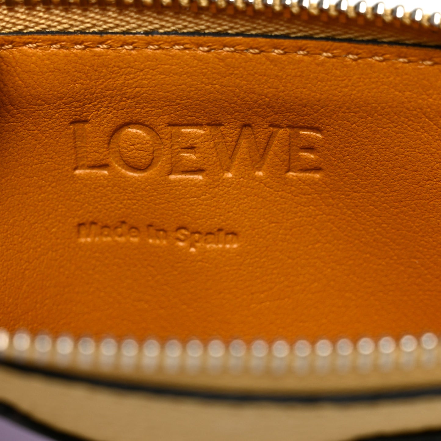 Soft Grained Calfskin Coin Card Holder Gold Guimauve