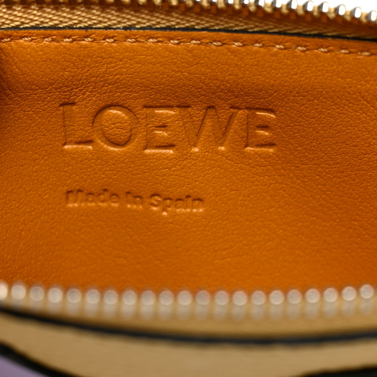 Loewe Soft Grained Calfskin Coin Card Holder Gold Guimauve 6 of 8