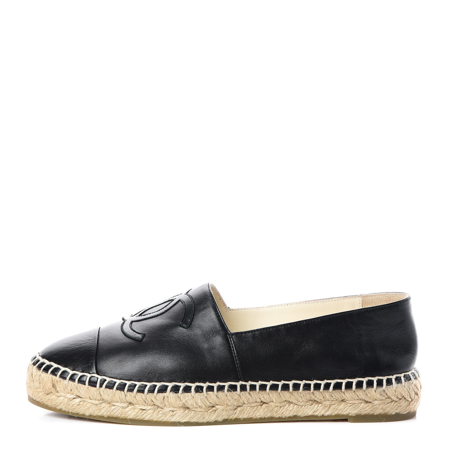 Chanel Lambskin CC Espadrilles 36 Black 1 of 9