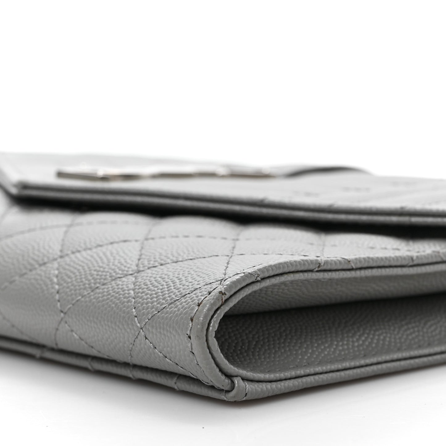 Grain De Poudre Textured Mixed Matelasse Triquilt Monogram Clutch Storm