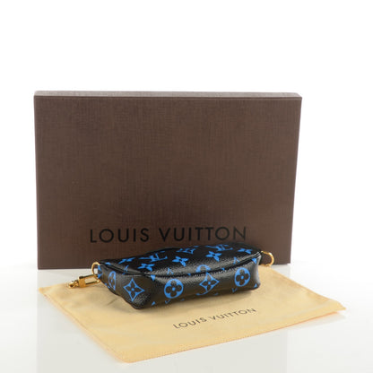 Louis Vuitton Colored Monogram Mini Pochette Accessories Blue Black 4 of 8