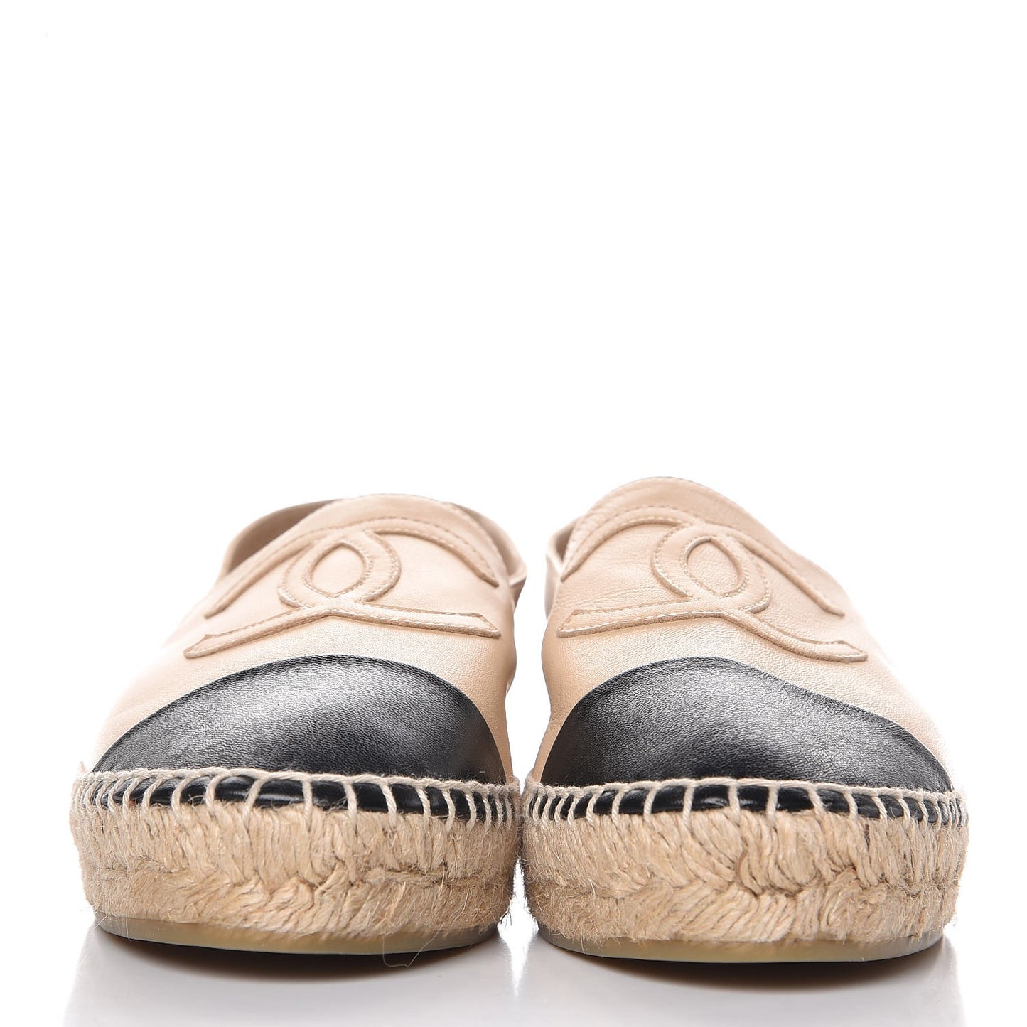 Lambskin CC Espadrilles 37 Beige Black