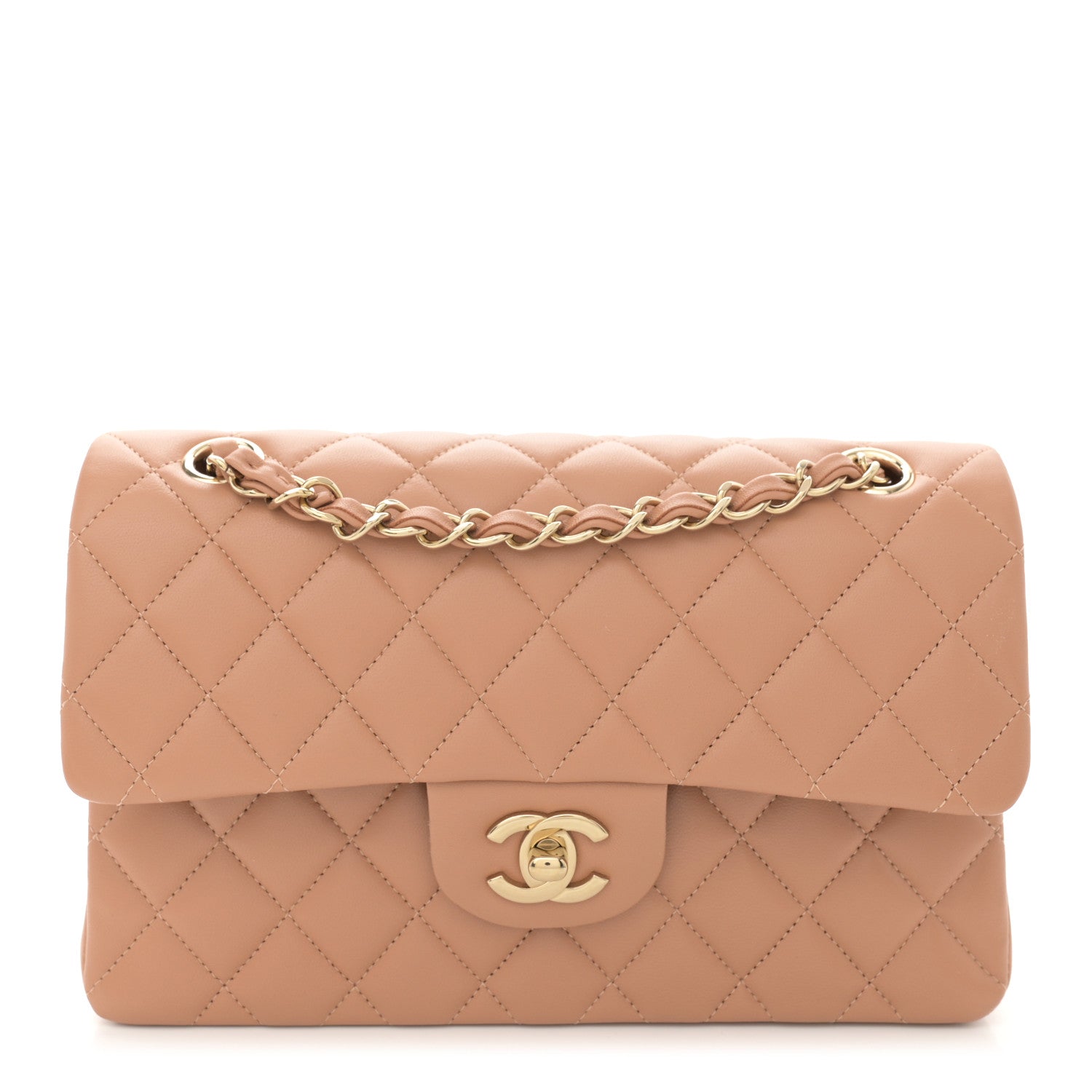Chanel Lambskin Quilted Small Double Flap Brown 1 of 11