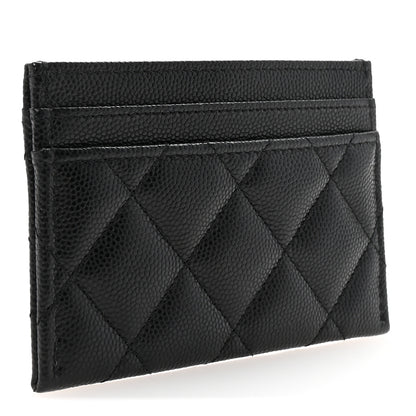 Chanel Caviar Quilted Crystal Enamel CC Card Holder Black 3 of 9