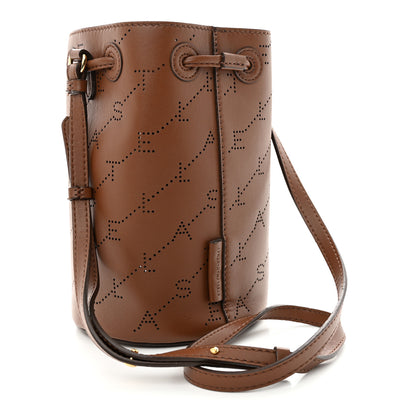 Stella McCartney Perforated Eco Alter Nappa Mini Bucket Bag Brown 3 of 13