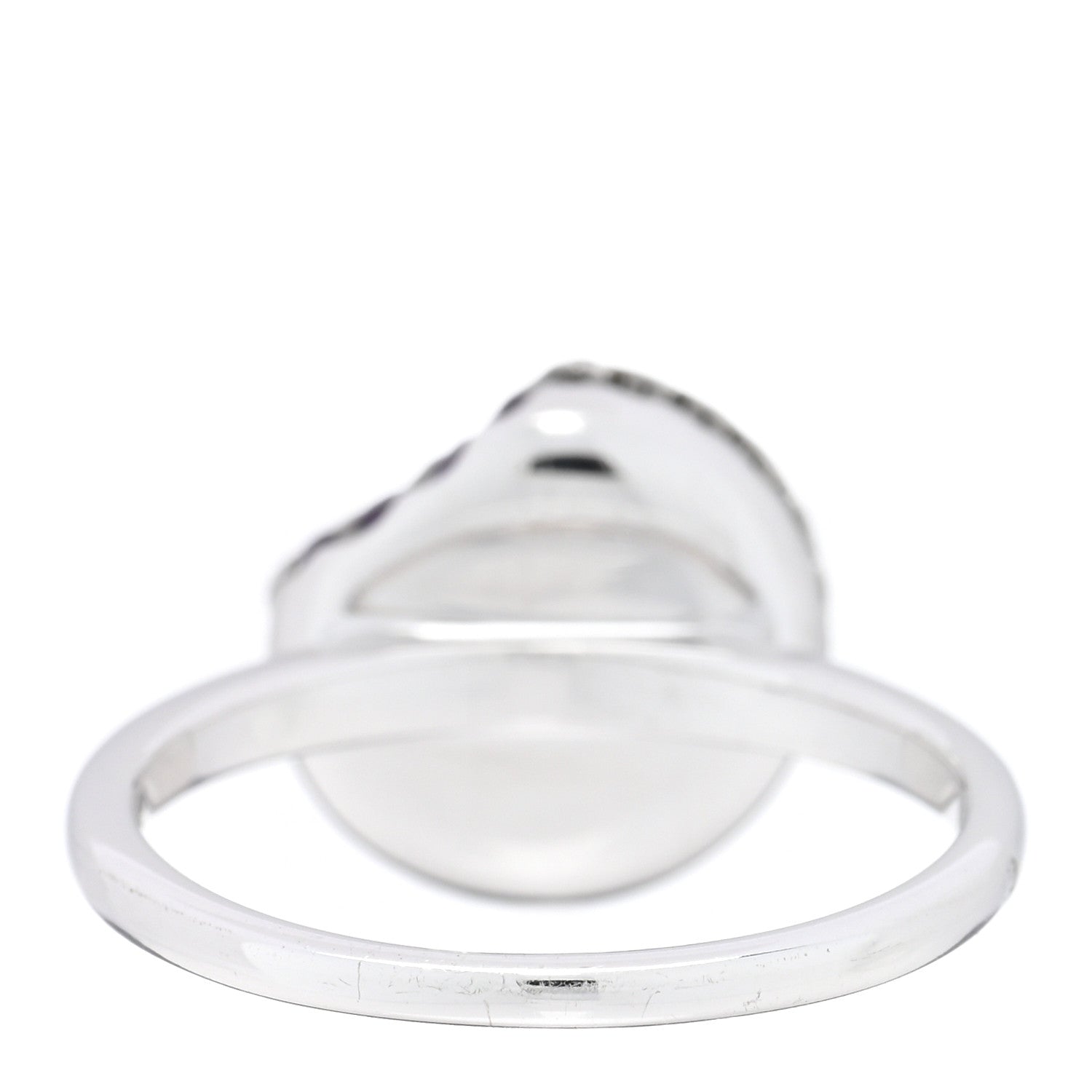 Boucheron 18K White Gold Amethyst Macaron Ring 53 6.5 3 of 4